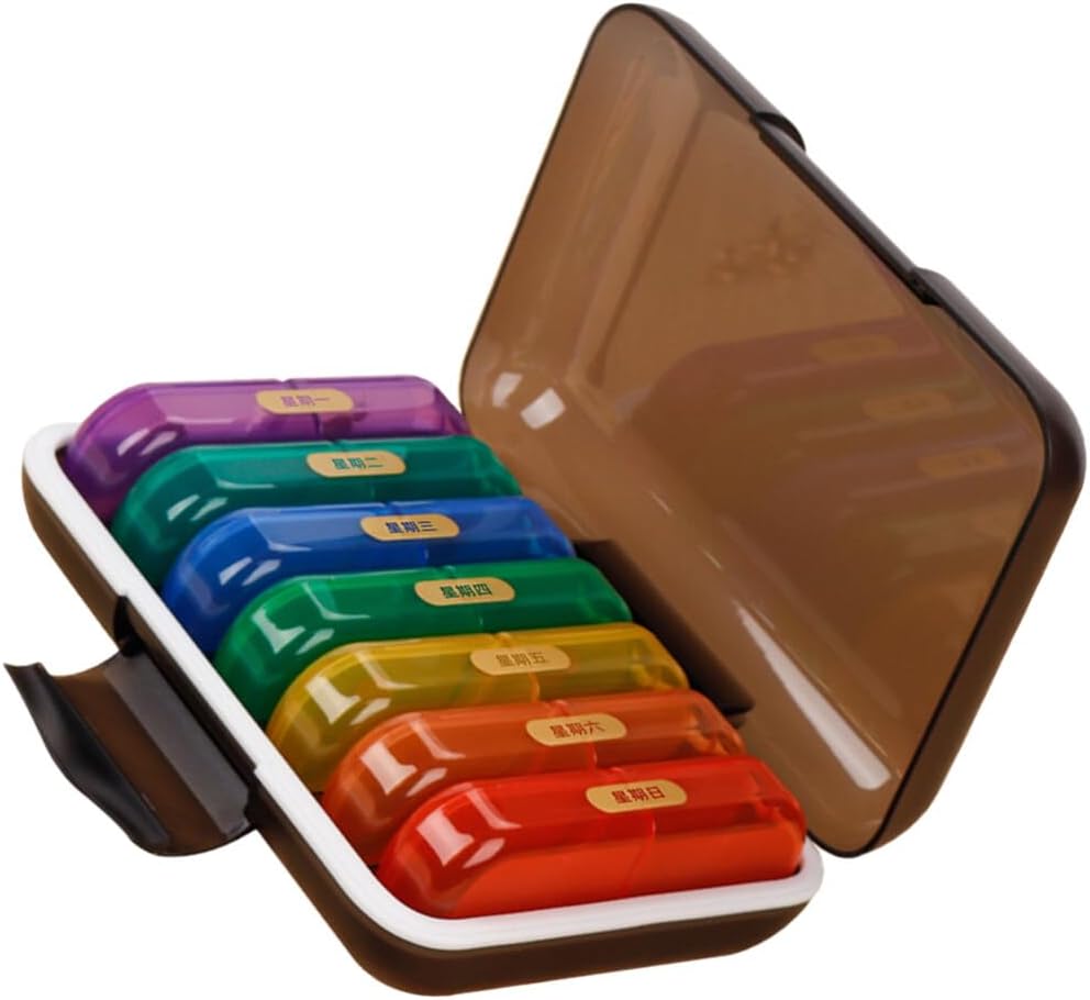 Cute Organizer for Seniors Travel Medicine Holder 7-Day Pill Case Lightweight Portable Storage