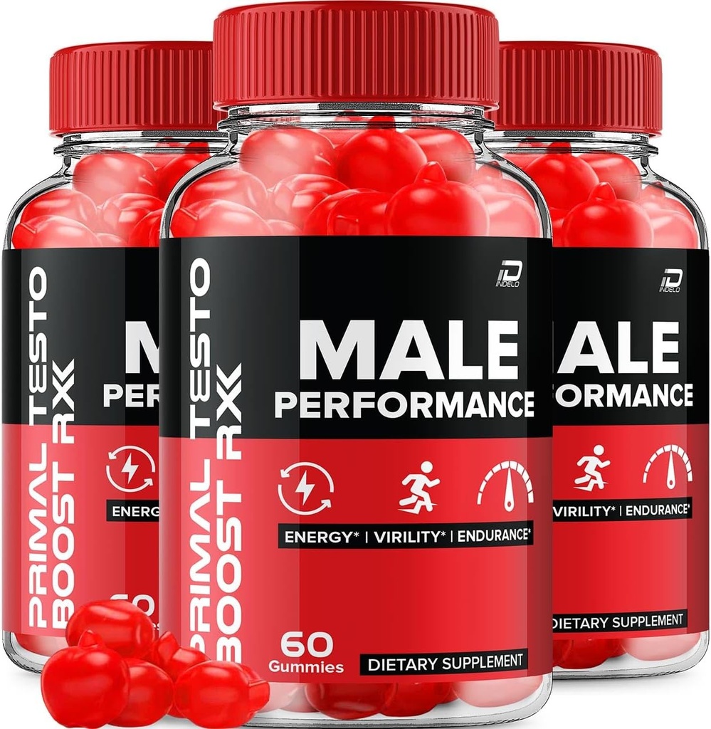 Primal Testo Boost RX ACV Gummies for Men - PrimalTesto Boost RX Mand ACV Gummies All- Natural Supplement, Primal TestoBoost RX Gummies Anmeldelser (3 Pack - 180 Gummies)