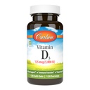 Carlson - D3- vitamin 5000 IE (125 mcg), Knoglesundhed, muskelsundhed, Cholecalciferol, D- vitamintilskud, D3- vitamin Soft Gels, 120 Softgels
