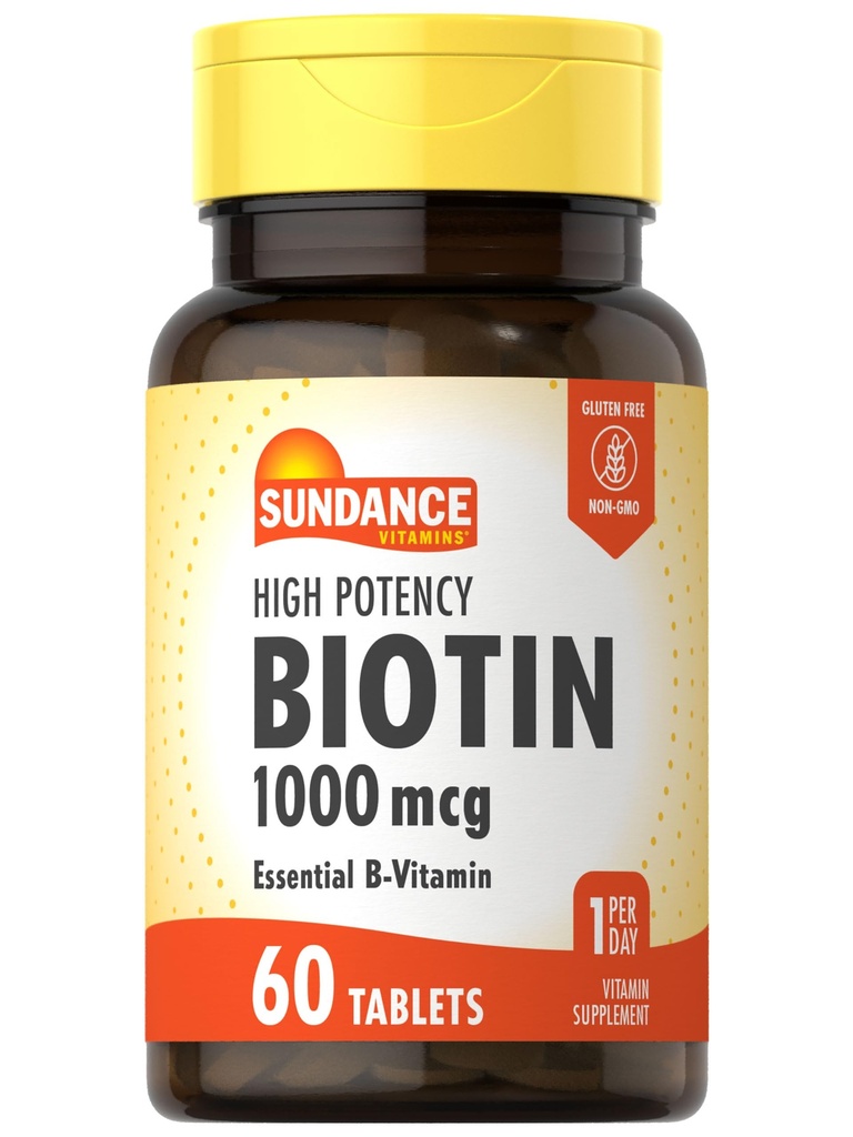 Sundance High Potency Biotin 1000 mcg Supplement Name 124; Essential B Vitamin Tablets