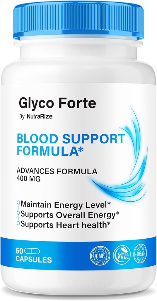 Glyco Forte Capsules, Official GlycoForte at opretholde den samlede sundhed, Alle naturlige formel til at understøtte blodcirkulation, Premium Glyco Forte Pastillas anmeldelse (60 kapsler)