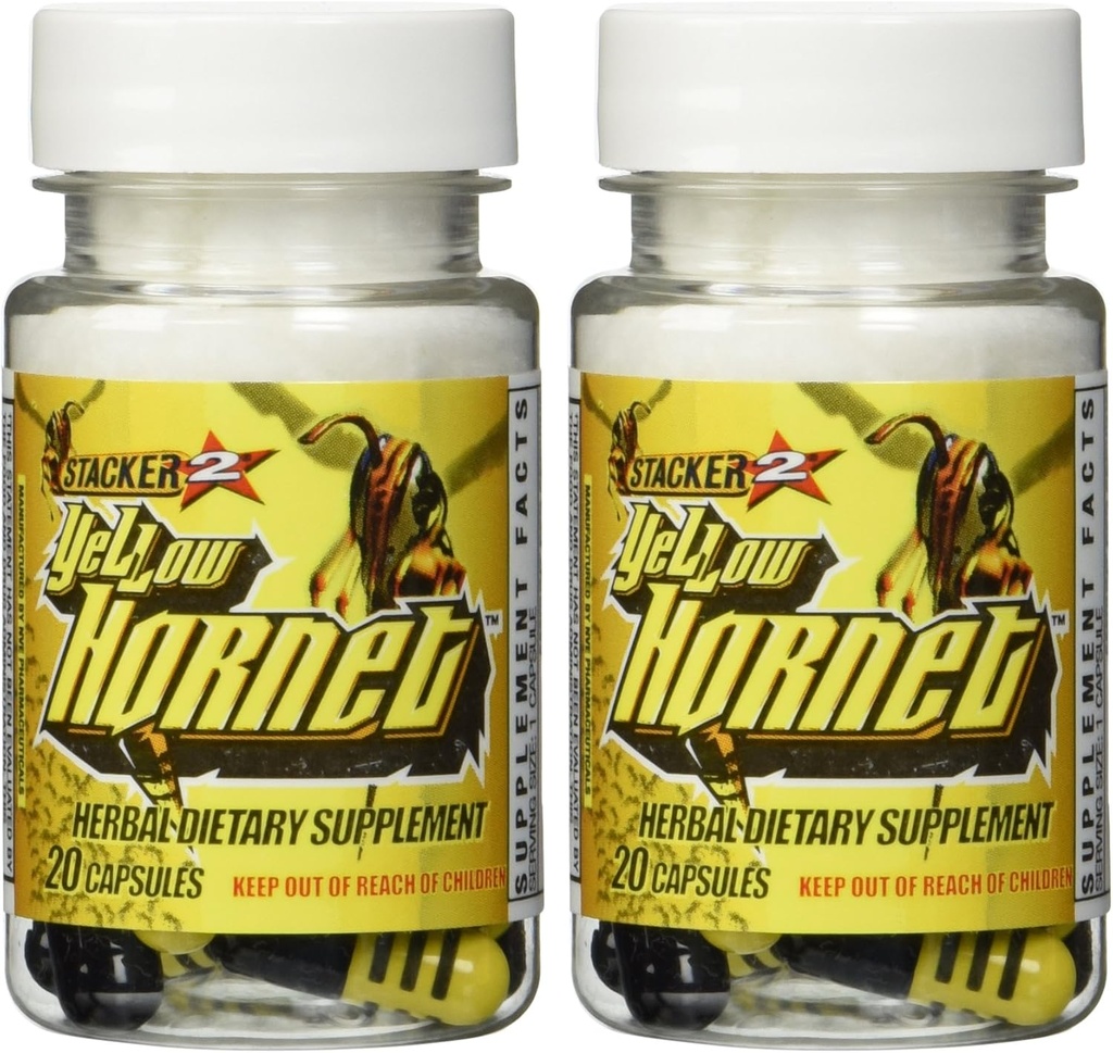 Stacker 2 Yellow Hornet Ephedra Free - 2 flasker - 40 kapsler