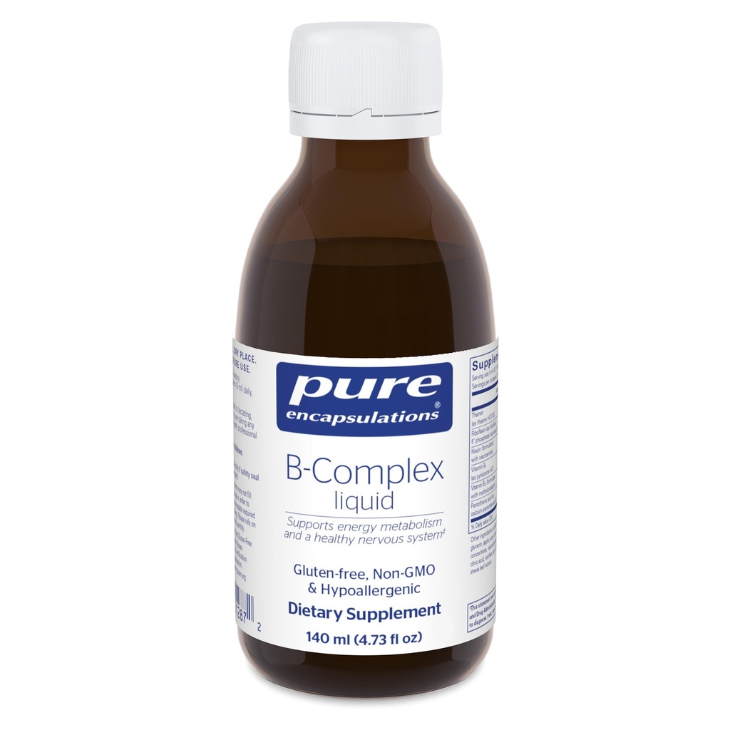 Ren indkapsling B- Complex Flydende - flydende vitamin B Complex - for nerve & energi Metabolisme * - Gluten Free & Vegetarian - 4.73 oz (140 ml)