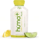 Huma Plus (Double Electrolytes) - Chia Energy Gel, Lemon Lime, 24 Gels, 25mg Koffein - Mave Friendly, Real Food Energy Gels