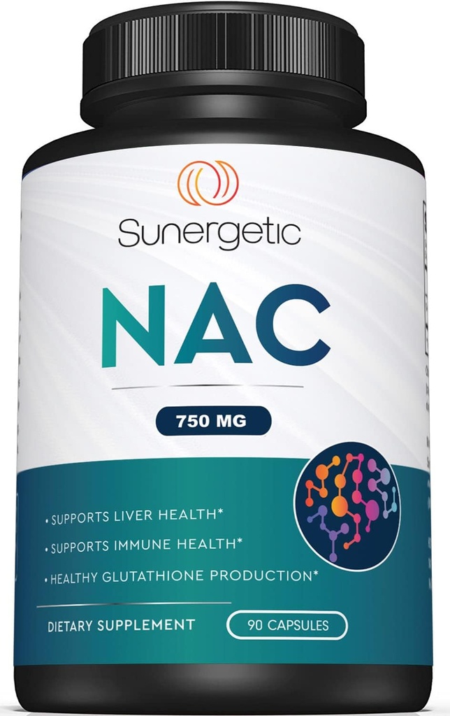 Premium NAC supplement N- acetyl cystein - 750mg Per kapsel - understøtter lever, detox immunforsvar, cellular og respiratorisk sundhed - 90 N Acetyl cystein kapsler