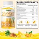Calcium Magnesium Zink gummier med D3- vitamin, ashwagandha supplement - høj potens forbedret absorption - Ananasflaske -90 Tæl