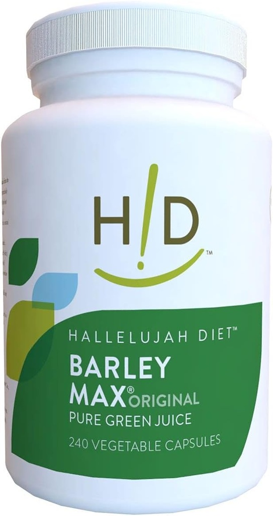 Hallelujah Diet Organic Barleymax - Barley og Alfalfa Vegetabilske kapsler (240 kapsler, 30 dages forsyning)