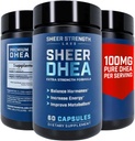 DHEA tillæg for mænd DHEA 100mg - Pure DHEA tillæg for mænd for styrke og hormon balance - DHEA for kvinder og mænd - høj renhed forbedret absorption 60 SV USA