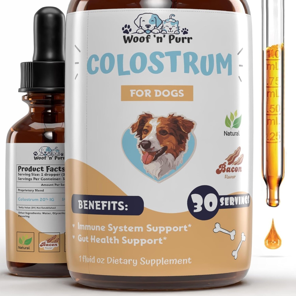 Colostrum til hunde - Hund Colostrum til hunde Allergier - Hund Allergi Relief - Hund Fælles tillæg - Hund Colostrum Supplement til hunde - Køn Colostrum til hunde - Hund Itch Relief - 1 fl oz