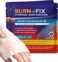 BurnFix ® Burn Gel Pads 4x4 Hydrogel Dressing - Heat Sink ™ Technology - Steril med Tea Tree Oil - Instant Cooling for Sunburn, Køkken, Kemiske Burns - Non- Stick førstehjælp, Sikker til ansigt & børn (2)