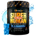 ALFA LION Superhuman Burn - 2 i 1 Metabolisme Booster Pre Workout og termogene Fat Burner til mænd - Appetite Suppressant og vægttab supplement (21 Servere, Blue Gummy Bear Flavor)