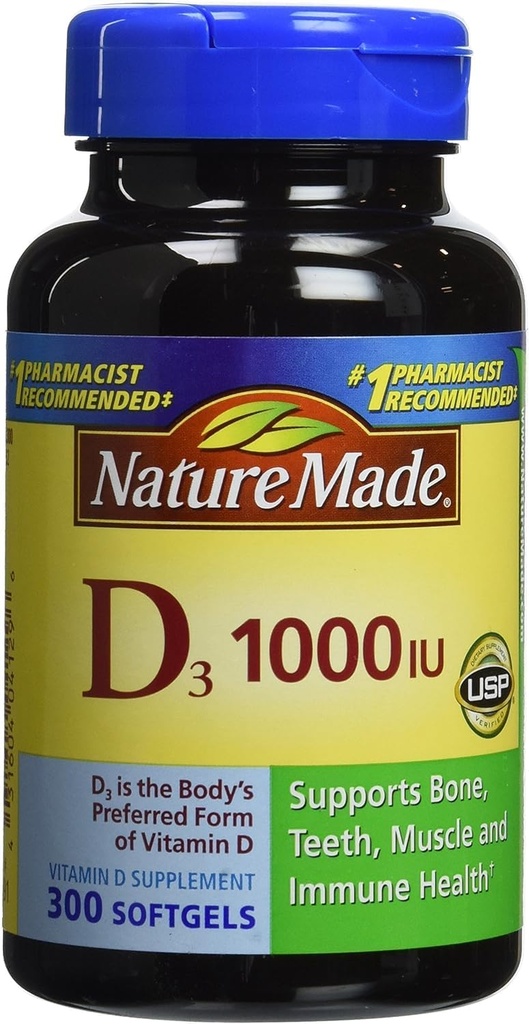 Nature Made Vitamin D3 1000 IE, 300 tabletter