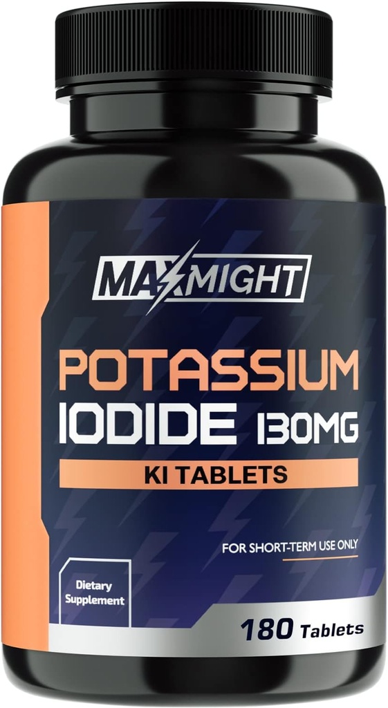 Kaliumisodid 130 mg, non- GMO, kosttilskud, 180 tabletter, op til 6 måneders forsyning, kaliumisodidpiller, YODO Naciente, Lavet i USA