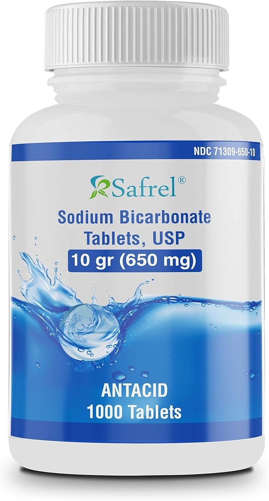 Safrel Natrium Bicarbonat Antisyre 650 mg (10 Grain) 1000 tabletter