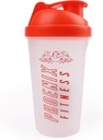 Phoenix Fitness Protein Shaker Flaske - 500ml Bladsikker Flaske med skrue Top Lid og Mesh Grid - Opvaskemaskine Sikker BPA gratis Sport & Gym Flaske - Orange
