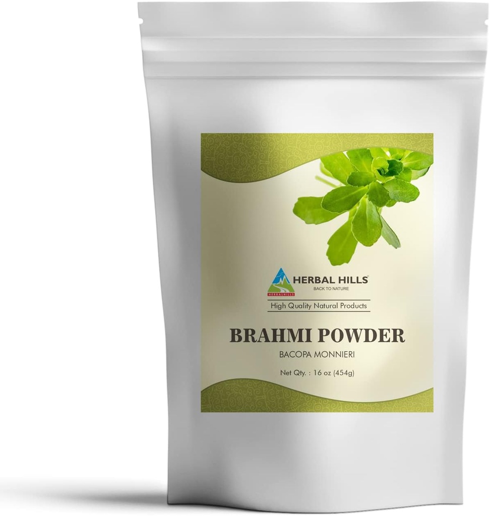 HERBAL HILLS Brahmi Powder Bacopa Monnieri Hår Care 1 Pund
