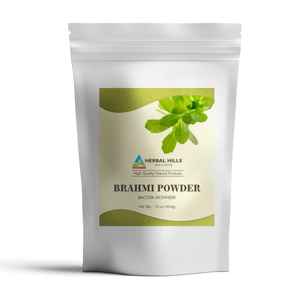 HERBAL HILLS Brahmi Powder Bacopa Monnieri Hår Care 1 Pund