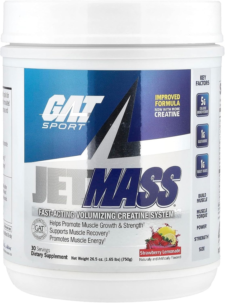 GST SPORT JetMass Fact- Actioning Volumising Creatine System, 30 Servere (Jordbær Lemonade)