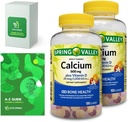 Calcium Plus D-vitamin, Adult Gummies, 500mg, 1000 IE, Assorterede Aromaer, 100 Ct (2 Pack) Bundle med eksklusive vitaminer & mineraler - A til Z - Bedre lys & Spring Guide (3 Punkter)
