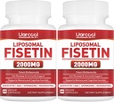 Fisetin Supplement 2000mg for Healthy Aging and Longevity, Skin Health, Brain - Soy Free, Vegetarian - 60 Softgels(2 Bottles)