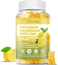 Kaliumsupplement Gummier for voksne: Kaliumcitrat 99 mg - Kaliummagnesiumsupplement for muskel, elektrolyte, energi