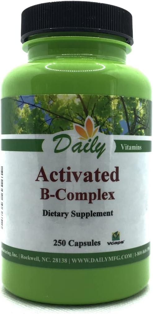Daglig produktion aktiveret B- Complex (aktiverede former af Multi B-vitaminer) 250 kapsler