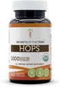 Hemmeligheder i Tribe Humle USDA Organic Capsules Depoter 124; Certified Organic Vegetarian Capsules, Herbal Kosttilskud 124; Humulus lupulus Tørret blomst (60 Greve)