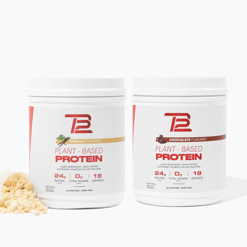 TB12 Plantebaseret protein pulver - Vanilla & Chocolate Multi- Pack, 24g Sugar- Free (60 Servere)