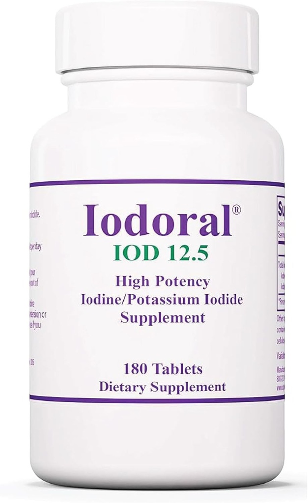 Jod tabletter 12, 5 mg til ernæringsmæssig støtte - 180 tabletter - Dagligt tillæg med kaliumjodid for wellness & vitality - 1 pakke