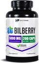 Healthfare Bilberry Supplement for øjne 124; 5000mg Extract øb 124; Vision & Eye Helbreds Support 124; Antioxidant Support 124; 200 Vegan Kapsler Budding 124; Ekstra Styrke Budding 124; Non- GMO, Gluten- Free Budding 124; Lavet i USA