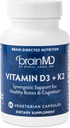 BRAINMD-vitamin D3 + K2- 60 kapsler - Synergistisk støtte til sunde knogler & kognition - Gluten Free - 60 Servere