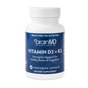 BRAINMD-vitamin D3 + K2- 60 kapsler - Synergistisk støtte til sunde knogler & kognition - Gluten Free - 60 Servere