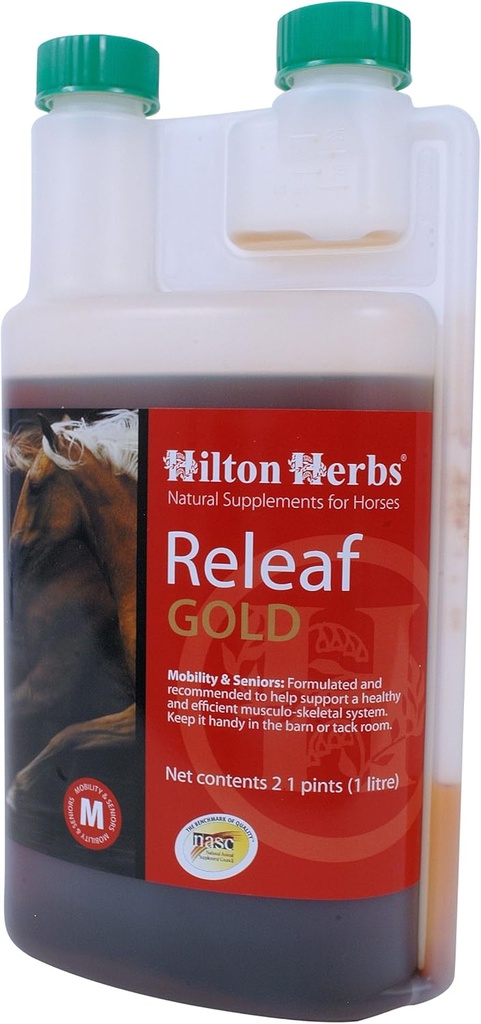 Hilton Herbs relæaf guld herbal mobilitetstillæg for heste, 2,1 pt flaske