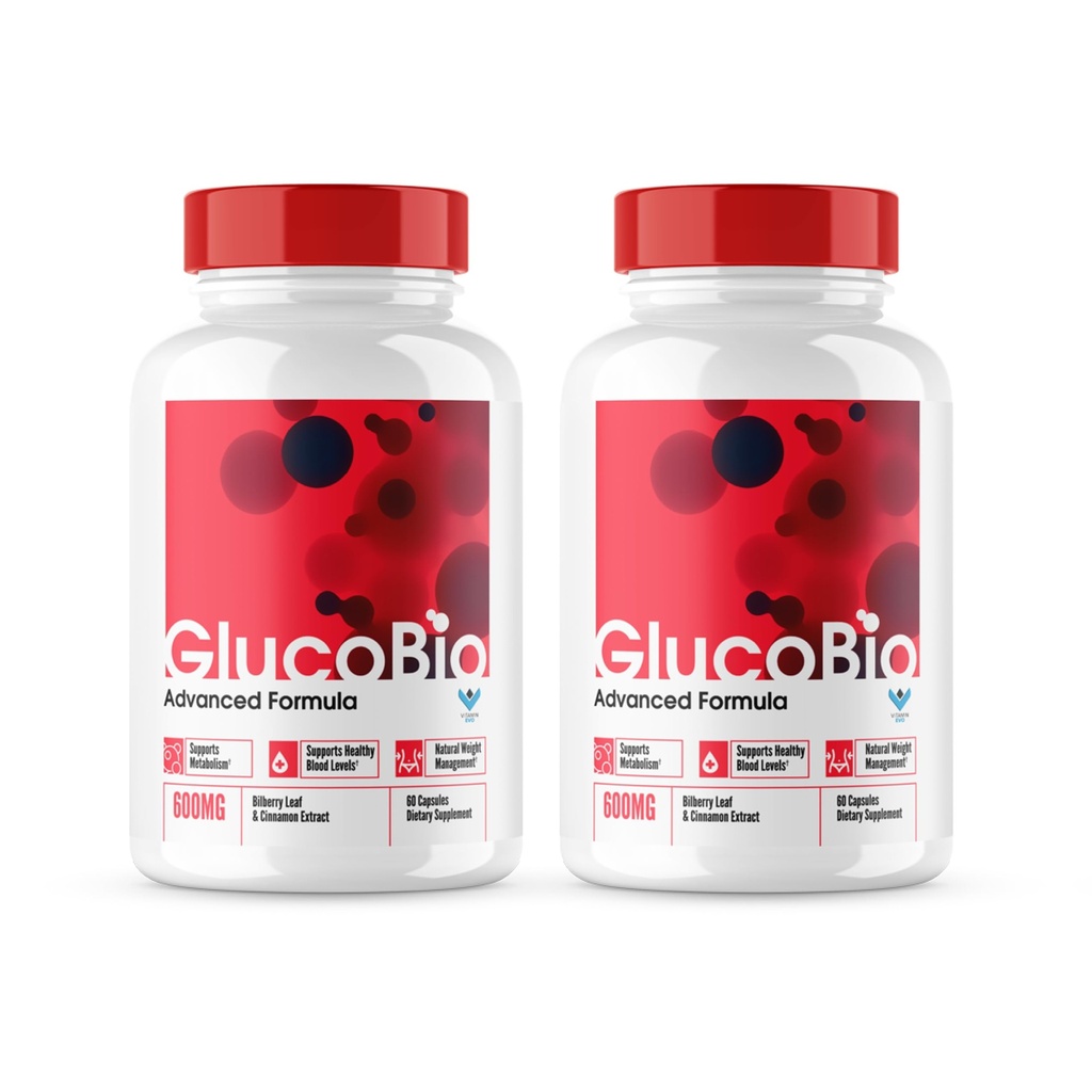 (Officiel 2 Pack) Glucobio kapsler, Glucobio Bio blodpiller Advanced Formel, Glucobio Alle naturlige ingredienser, Glucobio Maksimal styrke, Glucobio, Glucobio blod, Glycogen Support (120 Caps)