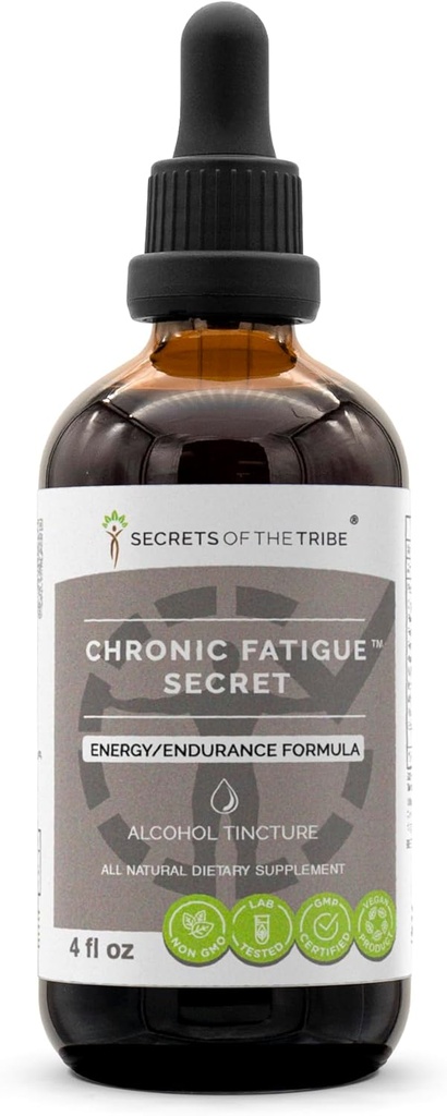 Hemmeligheder i Tribe - kronisk træthed Secret, Herbal Supplement Blend Drops Alkohol Liquid Extract, Energi / Endurance Formel (4 fl oz)