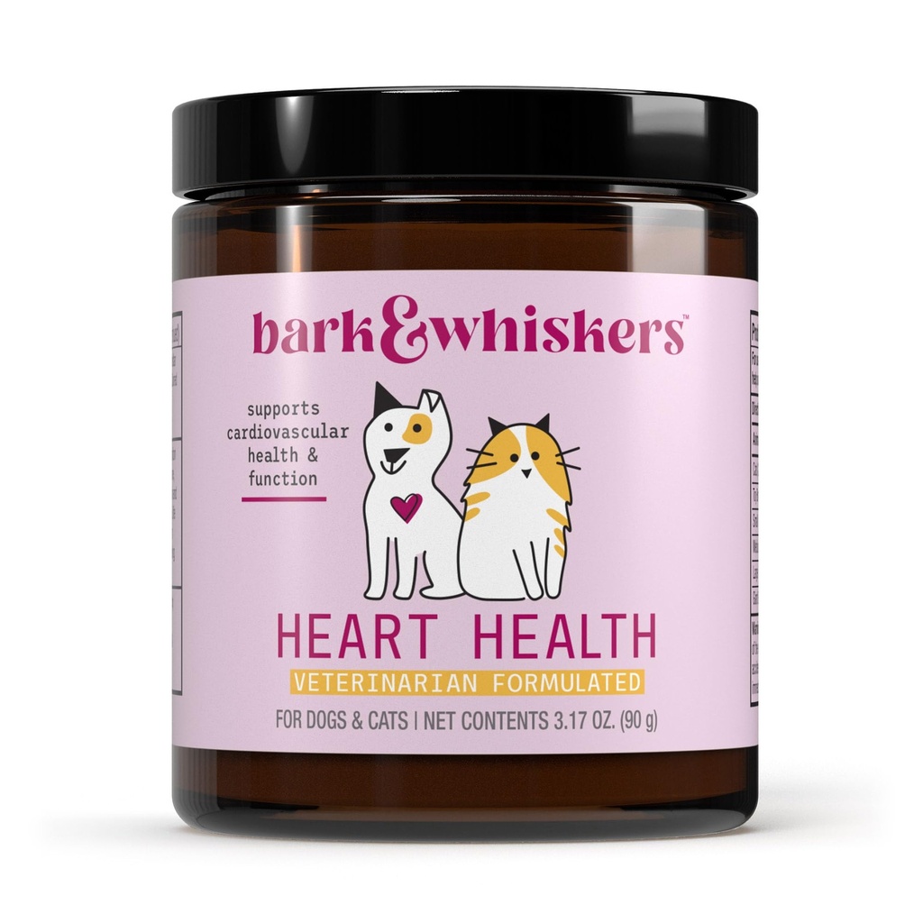 Bark & Whiskers Heart Health for Dogs & Cats, 3.17 oz. (90g), 90 Scoops, Cheddar Cheese Flavor, Understøtter hjerte-kar sundhed og funktion, Veterinarian Formuleret, Non- GMO, Dr. Mercola