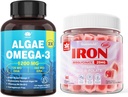Vegansk jerngummier og plantbaserede alger Omega 3 1200mg tillæg