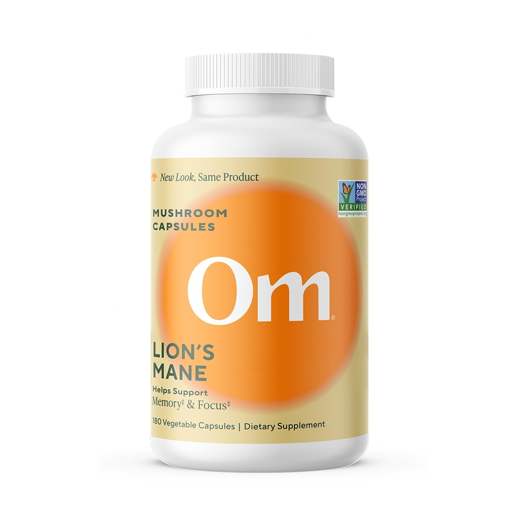 Om Lions Mane Mushroom Capsules - Organic Mushroom Supplement og Nootrop - Hjernetilskud til hukommelse og fokus, 180 Greve (60 Servere)