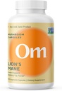 Om Lions Mane Mushroom Capsules - Organic Mushroom Supplement og Nootrop - Hjernetilskud til hukommelse og fokus, 180 Greve (60 Servere)