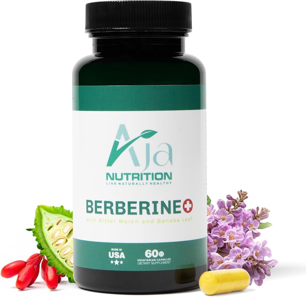 Berberine Plus - Triple Action Metabolic Support Supplement med Berberine HCl 500mg, Bitter Melon & Banaba Leaf - 1250mg Herbal Actives - Energi & fordøjelsesstøtte - 60 Veganske kapsler