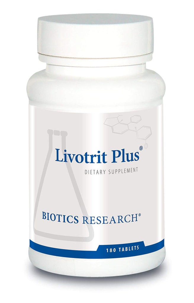 Bioteknik Forskning Livotrit Plus lever rense og afvænning Support Natural Non GMO Herbal Blend med mælk tidsel 180 tabletter