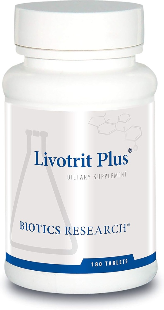 Bioteknik Forskning Livotrit Plus lever rense og afvænning Support Natural Non GMO Herbal Blend med mælk tidsel 180 tabletter
