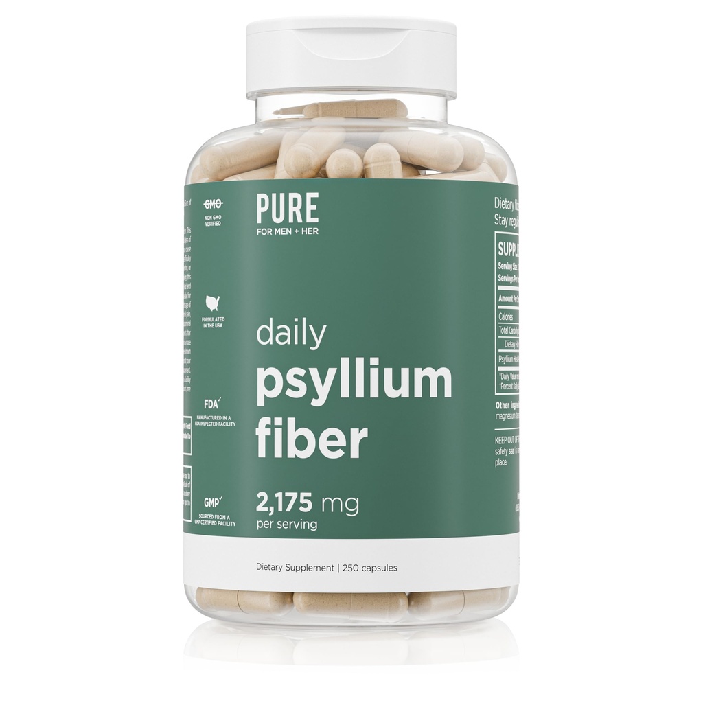 Rene for mænd Daily Psyllium Husk Fiber supplement Rene for hende 124; fordøjelsesmæssig regularitet & Gut Health Support