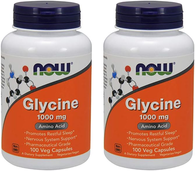 Now Foods Glycine 1000 mg - 100 VegiCapsules 2 Pack
