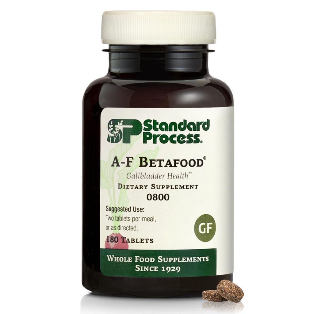 Standard Process A- F Betafood Gallblære Sundhed Kosttilskud - Gluten- Free, Non- Dairy, & Non- Soy - Gallblære Funktion & Leverpleje - 360 Tabletter