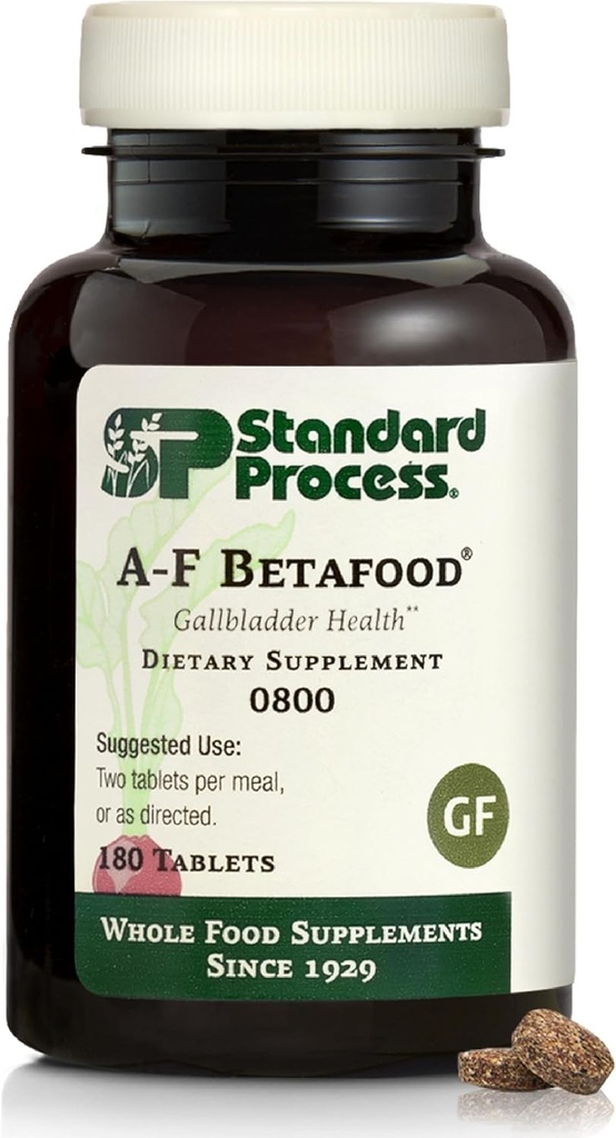 Standard Process A-F Betafood Gallbladder Health Dietary Supplement - Gluten-Free, Non-Dairy, & Non-Soy - Gallbladder Function & Liver Care - 360 Tablets
