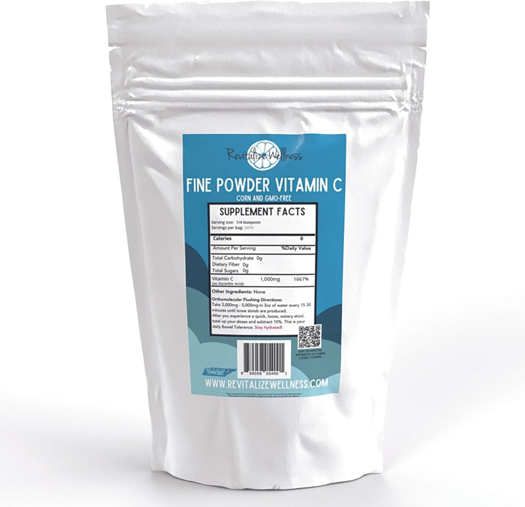 Fine Powder Vitamin C som Ascorbic Acid • 124; Pure, Sugar & GMO- Free • 124; 1000 mg C-vitamin pr Servering • 124; 5 LB Bag