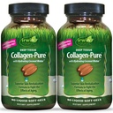 Irwin Naturals Deep Tissue Collagen- Pure - 80 Liquid Soft- Gels - Advanced Hydrolyzed Collagen + Joint & Skin Nourisation - 2 Pack