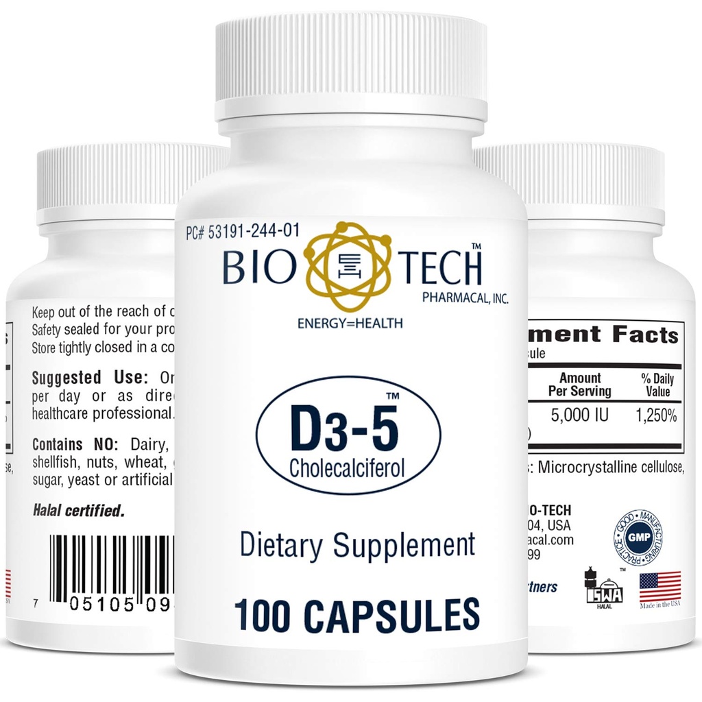 Bio Tech Vitamin D Capsule 53191024401 1 flaske, 100 per flaske