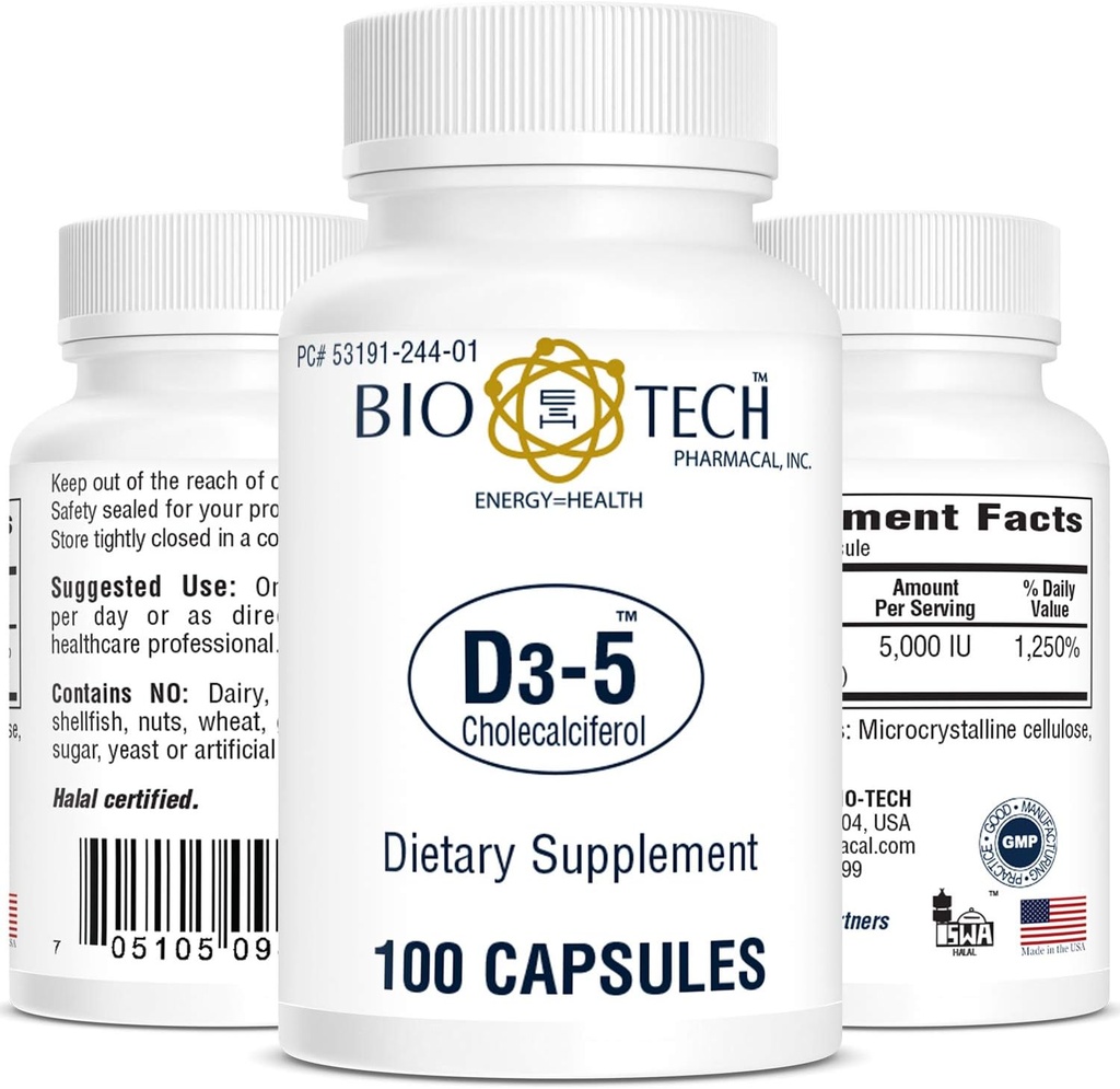 Bio Tech Vitamin D Capsule 53191024401 1 flaske, 100 per flaske